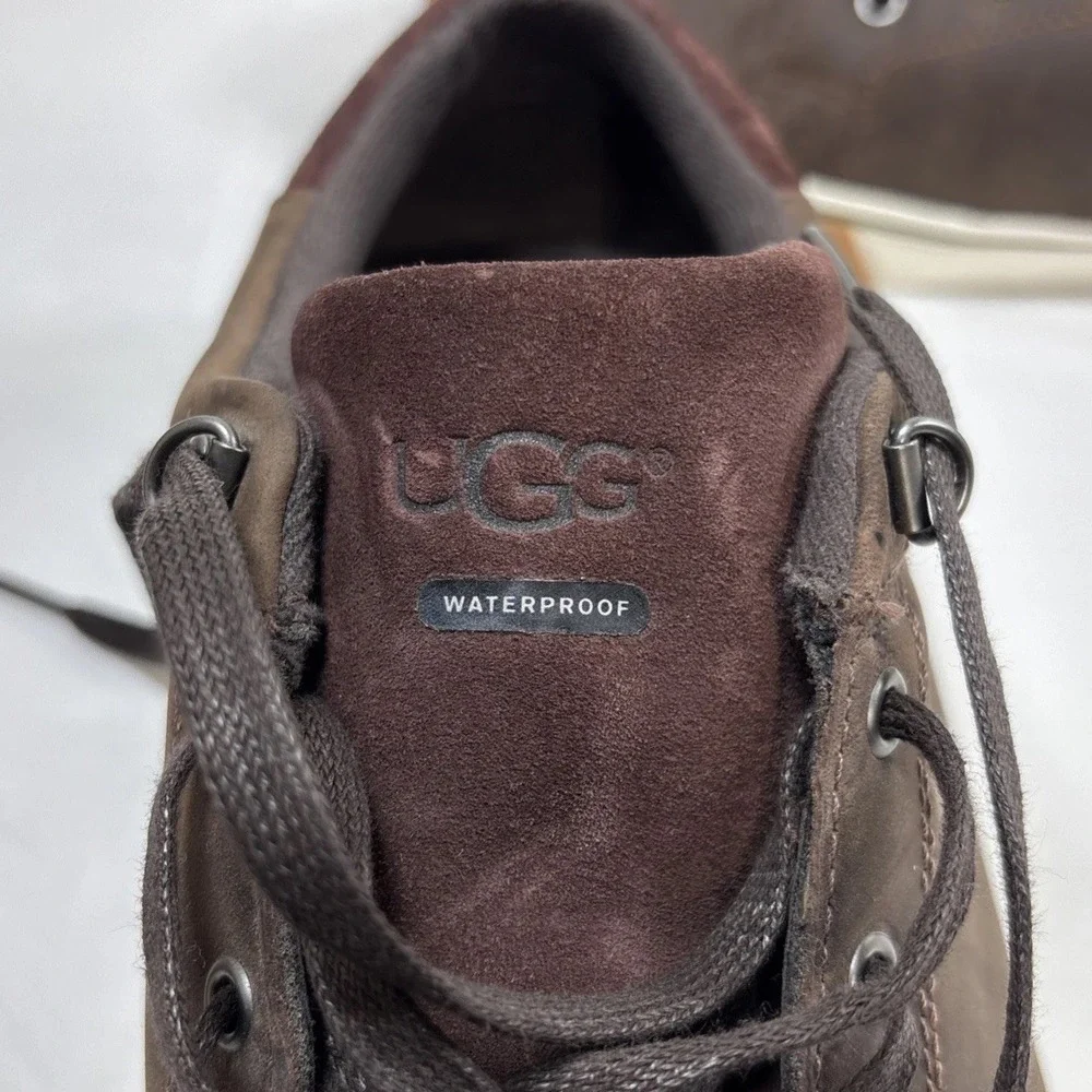 UGG Brock II Men's 13 Waterproof Sneakers Grizzly Brown Leather Suede 1098549